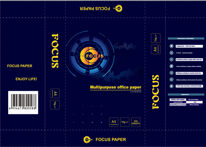 100% वुड पल्प फोटो कॉपी पेपर OEM A4 साइज और लेटर साइज 70gsm/75gsm/80gsm 0