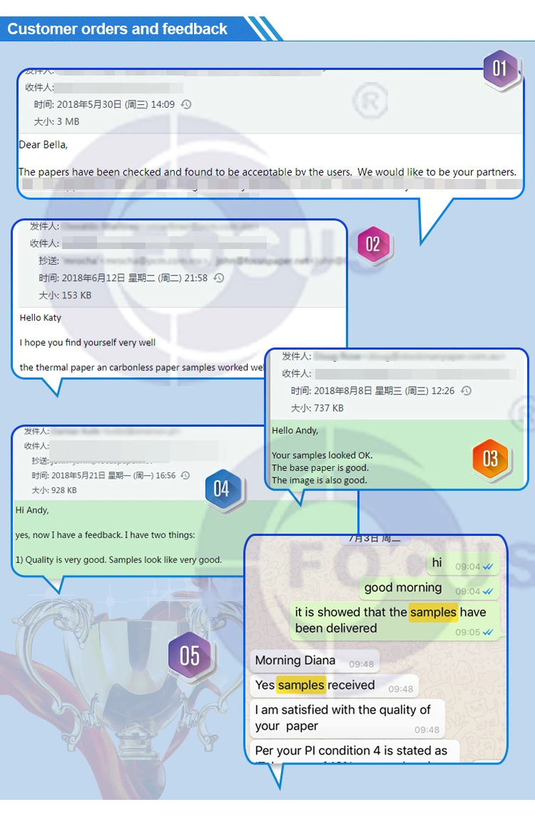 48GSM/55GSM थर्मल पेपर जंबो रोल गुड स्मूथनेस सरफेस 4