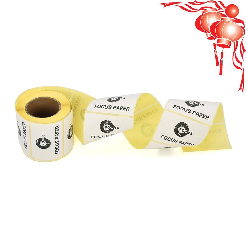 Self Adhesive Thermal Paper 3inch Core Glossy Finish Thermal Label Paper Roll