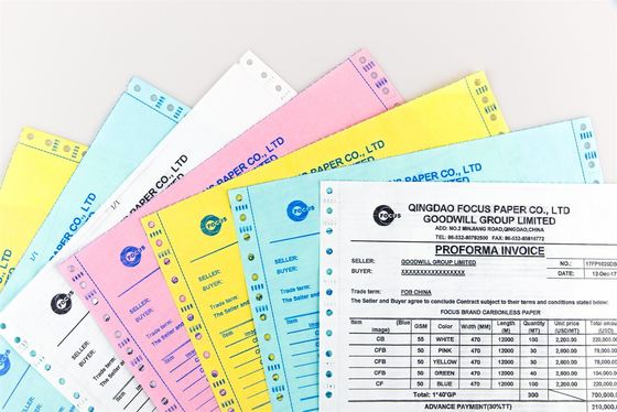 अच्छी सफ़ेदता और छवि तीव्रता के साथ कार्बन रहित एनसीआर पेपर अंतिम मुद्रण समाधान